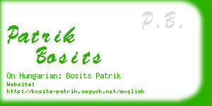 patrik bosits business card